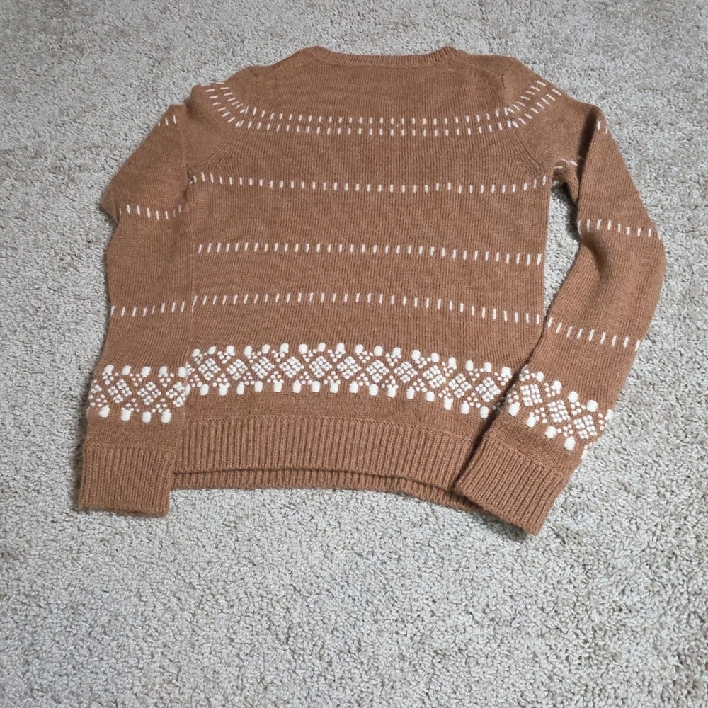 J.Crew Alpine Embroidered Alpaca Wool Blend Light pullover sweater Size S - Picture 3 of 8